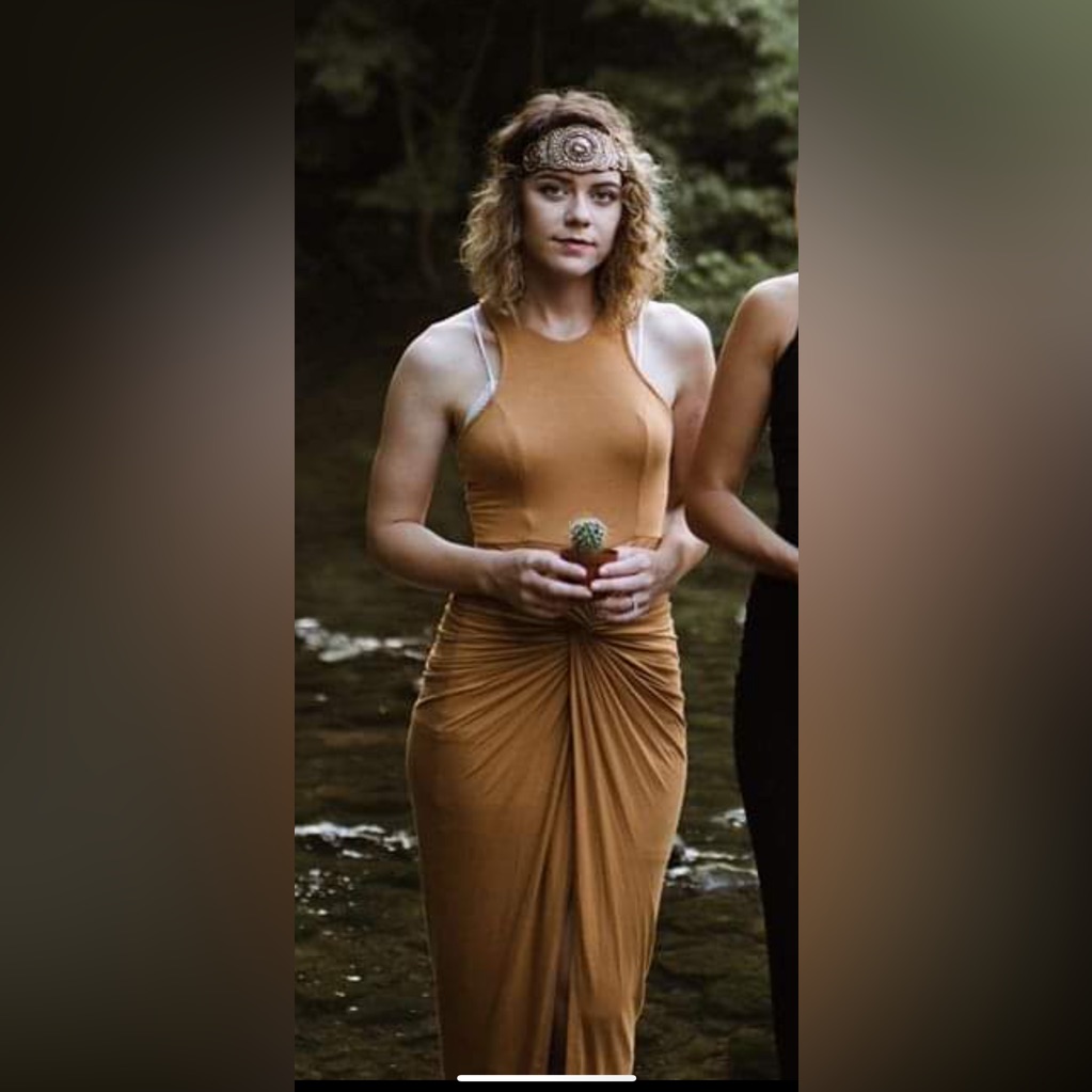 Elegant Tan Midi Dress
